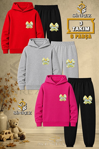 SİNREZ طقم رياضي للأطفال من الجنسين مكون من 3 قطع من Kurdale Happy Girl Sari ...