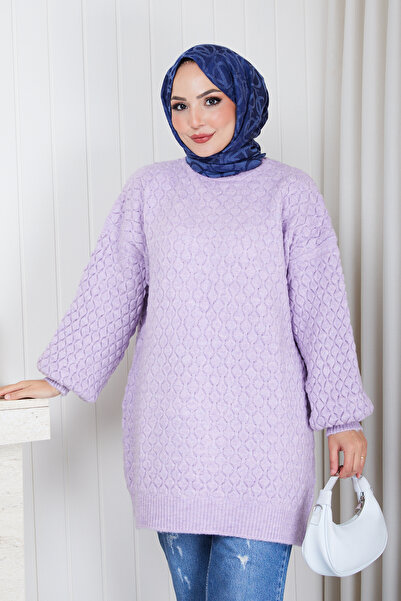 Pamuk Butik Women's Chain Braided Knitwear Tunic