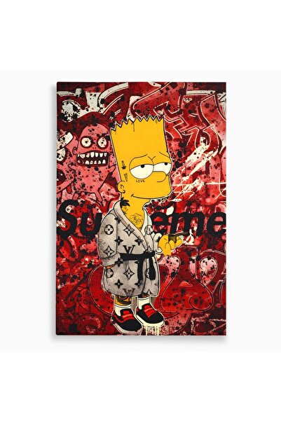 Luxcanva Tablou Canvas Bart 100x150 cm pe Sasiu Lemn Culori Cartoons Simpson
