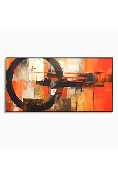 Luxcanva Tablou Canvas Geometrie Abstracta 120x60 cm cu Rama Negru Dormitor D...