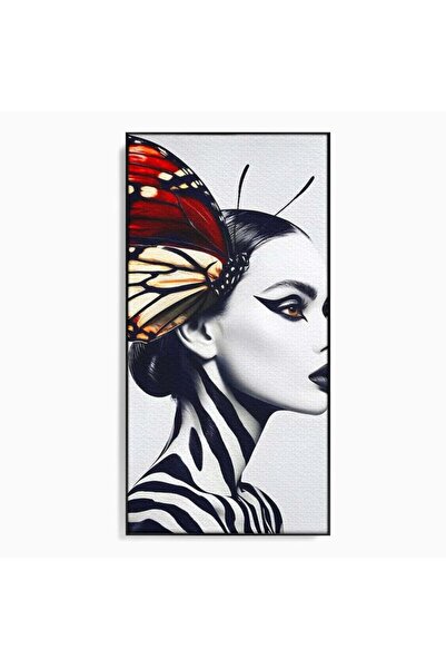 Luxcanva Tablou Canvas Fluturele Noptii 70x140 cm cu Rama Negru Transformare ...