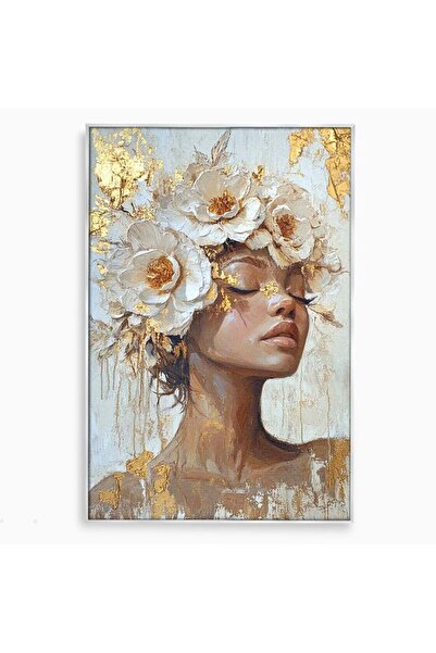 Luxcanva Tablou Canvas Esenta Angelica 80x120 cm cu Rama Argintiu Gratie Spir...