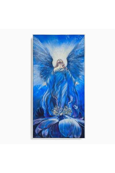 Luxcanva Tablou Canvas Gratia Divina 50x100 cm cu Rama Argintiu Inger Gratie ...