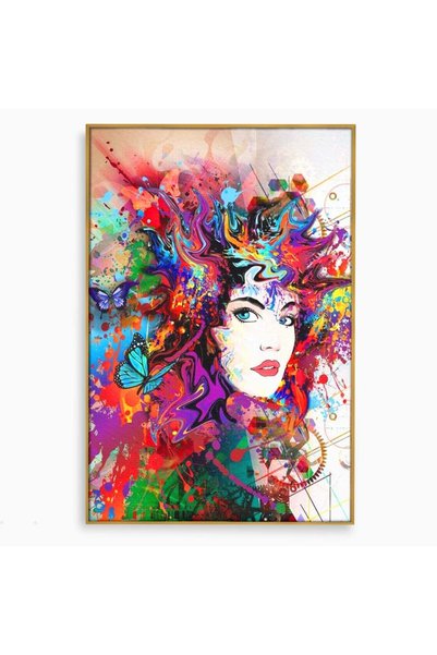 Luxcanva Tablou Canvas Energia Creativitatii 40x60 cm cu Rama Auriu Energia C...