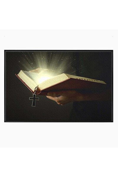 Luxcanva Tablou Canvas Biblia si Lumina Sfanta 100x70 cm cu Rama Negru Biblie...