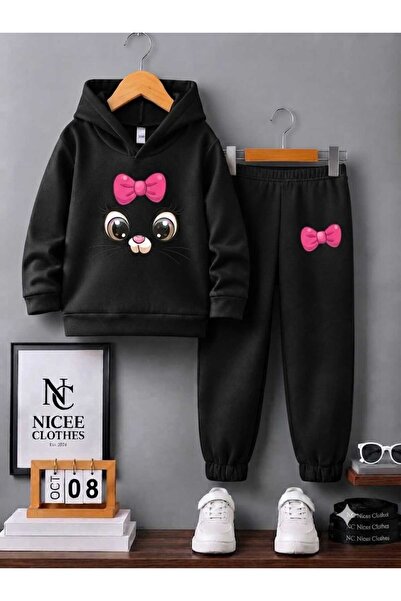 NC Nicee Clothes SET TRENING COPII UNISEX (IMPRIMAT CU FAȚĂ DE PISICĂ, DE IARNĂ)