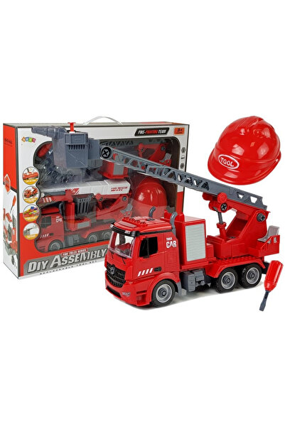 LEAN Kit DIY Camion de Pompieri 2-în-1 cu piese interschimbabile, șurubelniță...