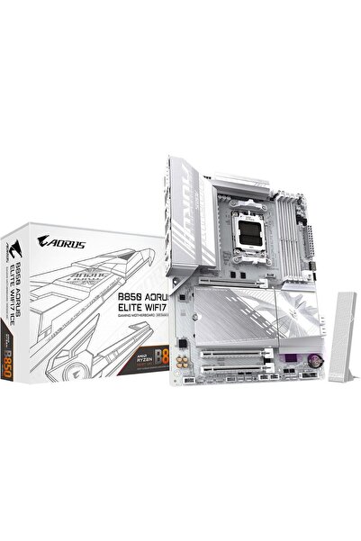 Gigabyte B850 Aorus Elite WiFi 7 Ice Motherboard, AMD AM5 LGA 1718, ATX, DDR5...