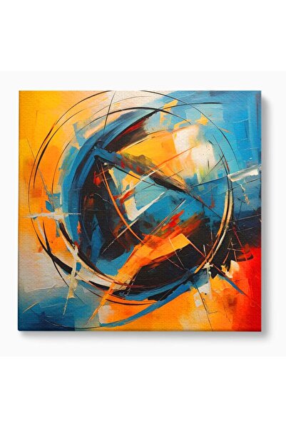 Luxcanva Tablou Canvas Pamantul Pictat Abstract 90x90 cm pe Sasiu Lemn Culori...