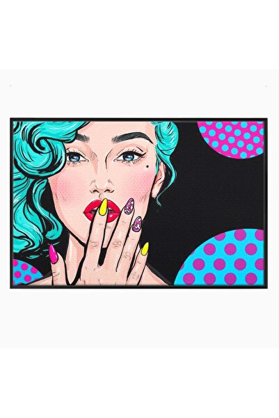 Luxcanva Tablou Canvas Femeia Iconica 70x50 cm cu Rama Negru Femeia Iconica G...