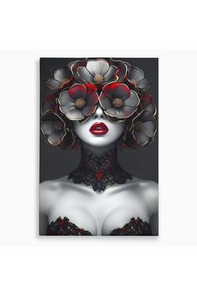 Luxcanva Tablou Canvas Senzualitate Gotica 100x150 cm pe Sasiu Lemn Masca Flo...