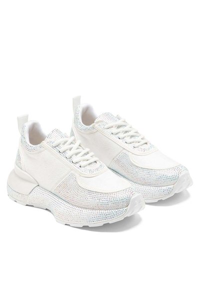 Dedos Women's White Stone Thick Sole Sneaker Sports Shoes