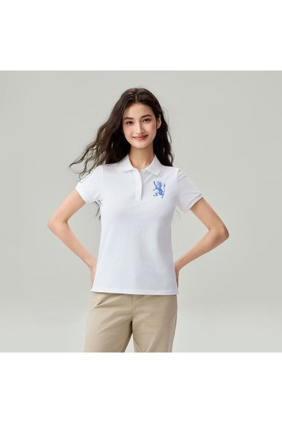 Giordano Women’s Slim Fit Embroidered 3D Lion Polo