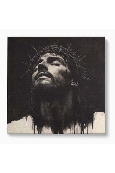 Luxcanva Tablou Canvas Ecoul Sacrificiului 120x120 cm pe Sasiu Lemn Iisus Cre...