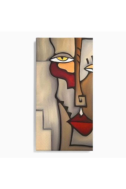 Luxcanva Tablou Canvas Portret Cubist Tom Fedro 50x100 cm pe Sasiu Lemn Relax...