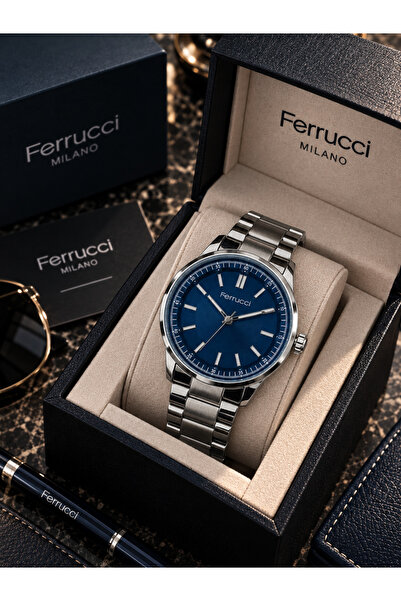 Ferrucci HEDİYELİK ÇELİK KORDON ERKEK KOL SAATİ 2YIL GARANTİLİ SU GEÇİRMEZ ER...