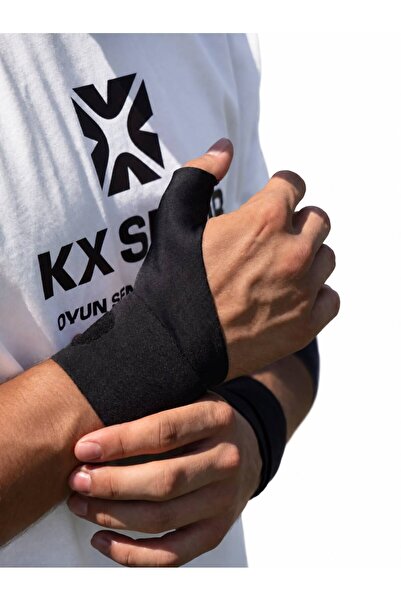 KX SPOR سوار حماية للمعصم من KX مع مقبض للإبهام - أسود