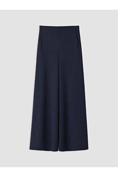 LC Waikiki Vizyon New Season Navy Blue Elastic Waist Striped Soft Touch Women...