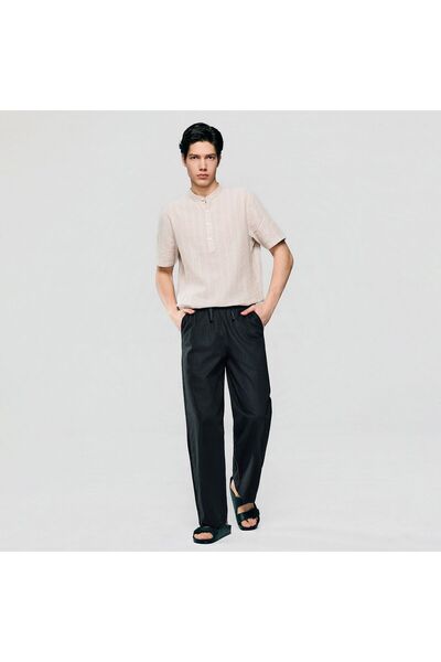Giordano Men Relaxed Linen Cotton Straight Khakis