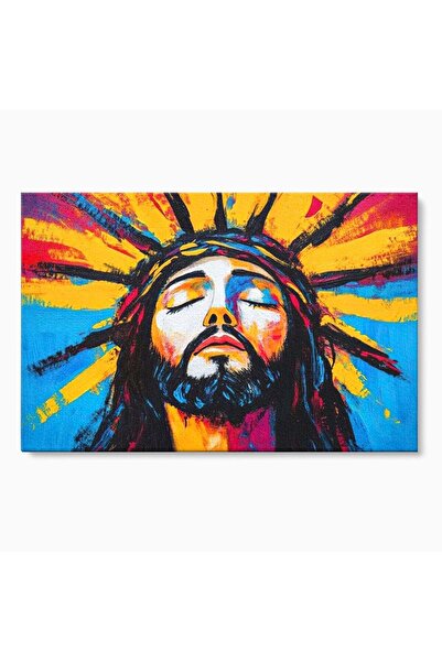 Luxcanva Tablou Canvas Sacrificiu Etern 150x100 cm pe Sasiu Lemn Iisus Contem...