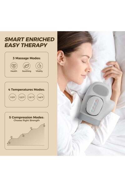 Generic Smart Hand Massager - Cordless Electric Massaging Gloves - with Heat Compression Relief, 3 Massage 4 Temperatures 5 Compression Models