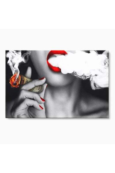 Luxcanva Tablou Canvas Bani 150x100 cm pe Sasiu Lemn Fum si Dorinta Bani Extr...