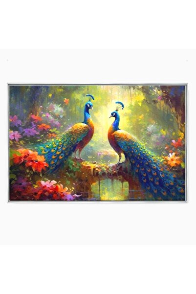 Luxcanva Tablou Canvas Incoronati de Natura 150x100 cm cu Rama Argintiu Incor...