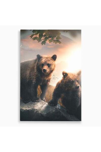 Luxcanva Tablou Canvas Frati in Salbaticie 40x60 cm pe Sasiu Lemn Frati in Sa...