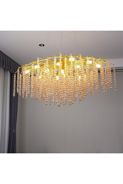 Hummer | Chandelier | Gold with Honey and Clear Accents | E14 Base 13 Lamps