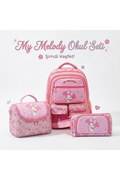 MY MELODY Orijinal Lisanslı Okul Seti ( Sırt Çantası, Beslenme Çantası, Kalem...