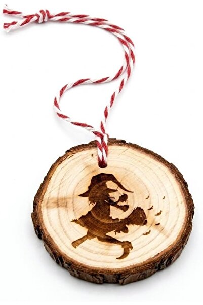 Generic Halloween Witch Engrave Decor - Handcrafted Laser Engraved Wood Slice...