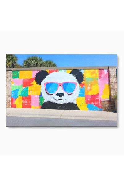 Luxcanva Tablou Canvas Un Panda Cool 100x70 cm pe Sasiu Lemn Un Panda Cool Ur...