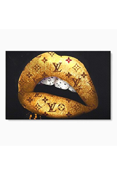 Luxcanva Tablou Canvas Lips Vuitton 70x50 cm pe Sasiu Lemn Lips Vuitton Decor...