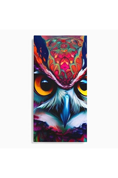 Luxcanva Tablou Canvas Bufnita Tribala 50x100 cm pe Sasiu Lemn Bufnita Tribal...