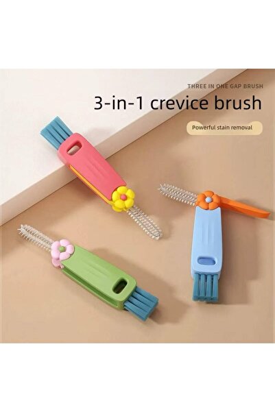 BRUSH BOTTLE 3IN1 CUTE FLOWER LID CLEANER