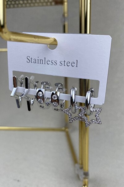Brethils Steel Earring Set with Star Theme, Dangle Style, Anti-Tarnish, Anti-...