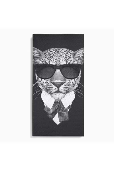 Luxcanva Tablou Canvas Leopard cu Stil 50x100 cm pe Sasiu Lemn Leopard cu Sti...