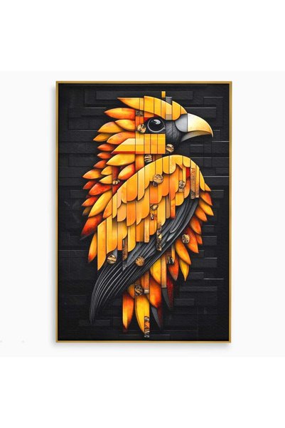 Luxcanva Tablou Canvas Mecanismul Aripilor de Foc 40x60 cm cu Rama Auriu Meca...