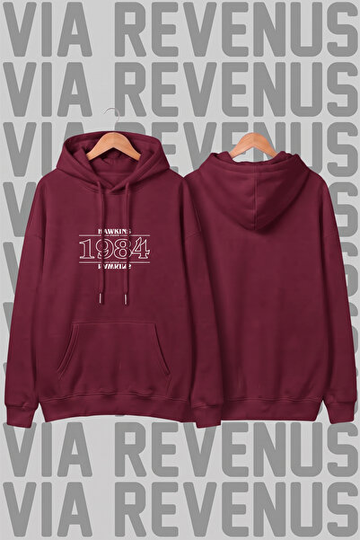 Vordevia Stranger Things - Hawkins 1984 Printed Unisex Wide Fit Hoodie Sweats...