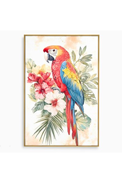 Luxcanva Tablou Canvas Vocea Tropicelor 100x150 cm cu Rama Auriu Vocea Tropic...