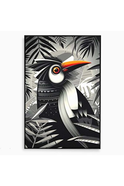 Luxcanva Tablou Canvas Fragment Totemic 70x100 cm cu Rama Negru Fragment Tote...