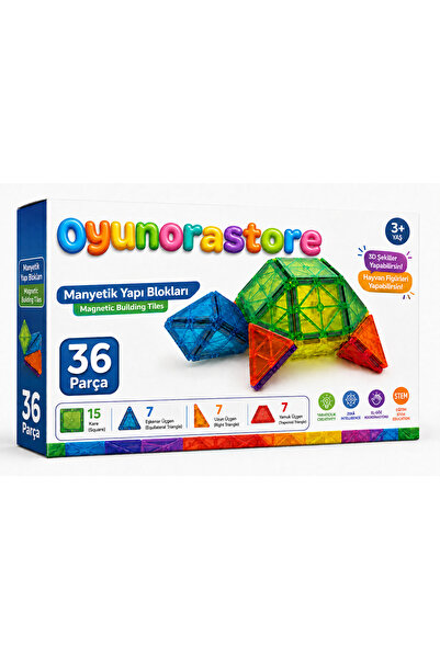 Genel Markalar Manyetik Yapı Blokları 36 Parça-OyunoroStore - Çocuklar İçin R...