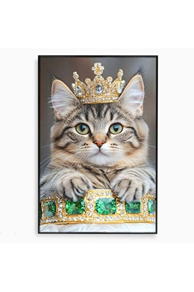 Luxcanva Tablou Canvas Regele Smarald 40x60 cm cu Rama Negru Regele Smarald M...