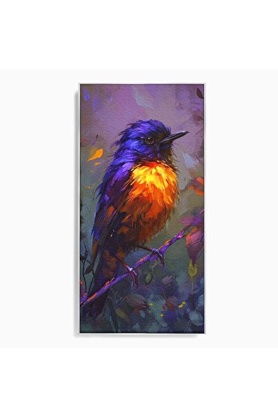 Luxcanva Tablou Canvas Solistul Padurii de Ametist 60x120 cm cu Rama Argintiu...