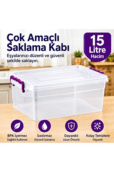 Yaser Lina 15 LT ÇOK AMAÇLI KİLİTLİ SAKLAMA KABI