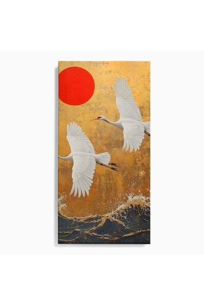 Luxcanva Tablou Canvas Aripi Gemene spre Apus 50x100 cm pe Sasiu Lemn Aripi G...