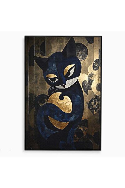 Luxcanva Tablou Canvas Ascunsa in Aur 50x70 cm cu Rama Negru Ascunsa in Aur A...