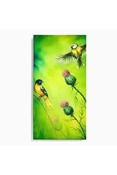Luxcanva Tablou Canvas Verde in Doi Timpi 60x120 cm pe Sasiu Lemn Verde in Do...