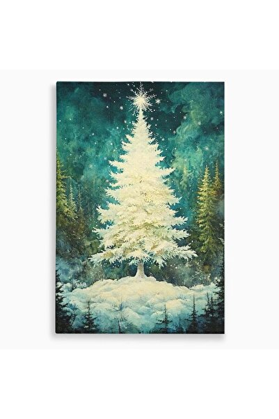 Luxcanva Tablou Canvas Magia Bradului Alb 50x70 cm pe Sasiu Lemn Magia Bradul...