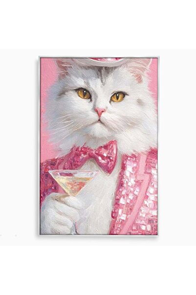 Luxcanva Tablou Canvas Invitatie la un Martini 70x100 cm cu Rama Argintiu Inv...